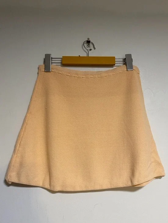 Meshki Peach Knit Mini Skirt Size M A-Line Stretch - Picture 4 of 9